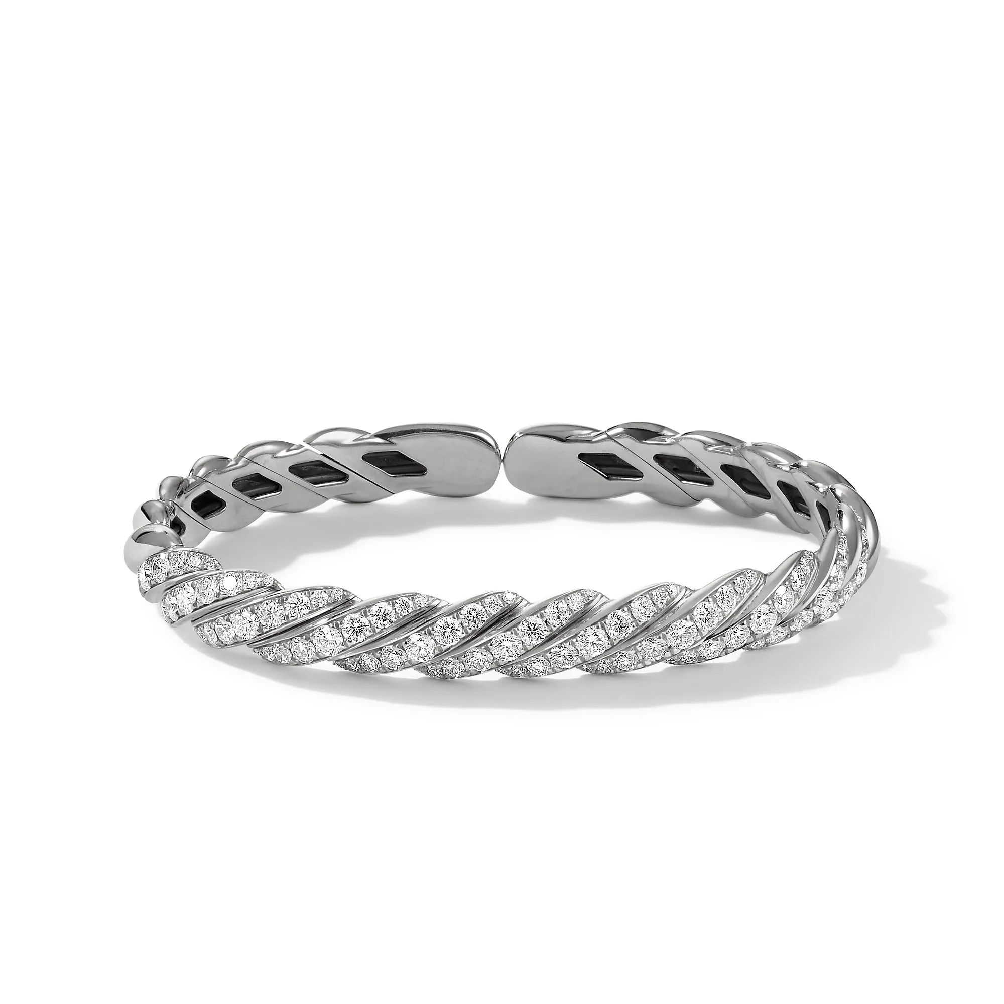 Pavéflex Bracelet in 18K White Gold with Diamonds, Size Medium