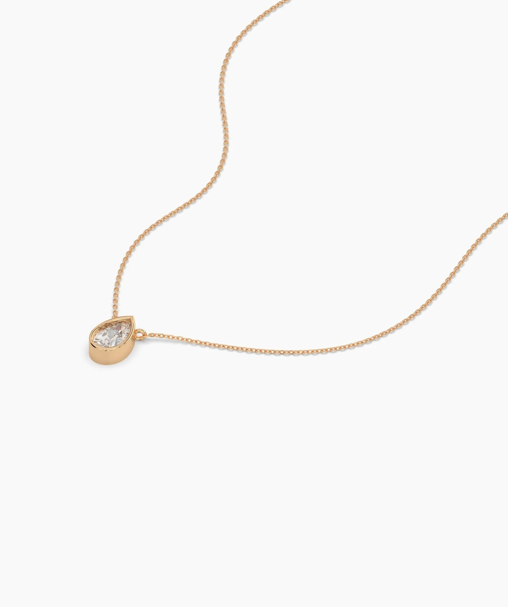 Pear Diamond Pendant Necklace