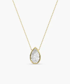 Pear Diamond Pendant Necklace