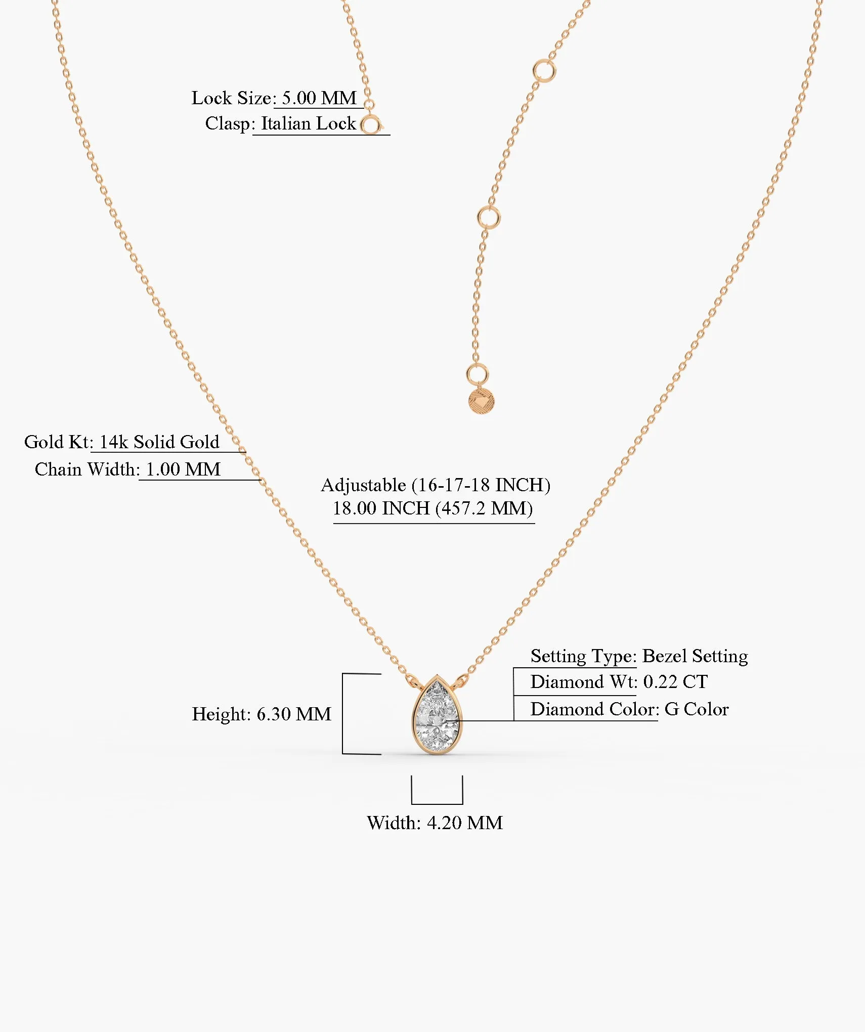 Pear Diamond Pendant Necklace