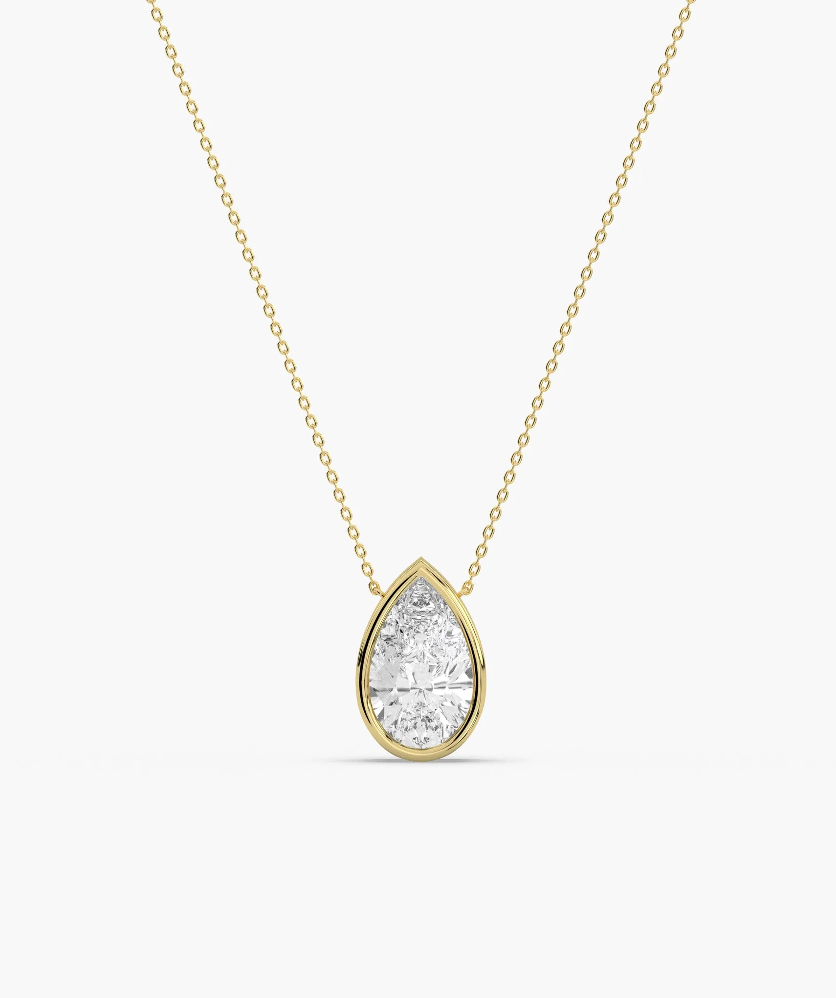 Pear Diamond Pendant Necklace