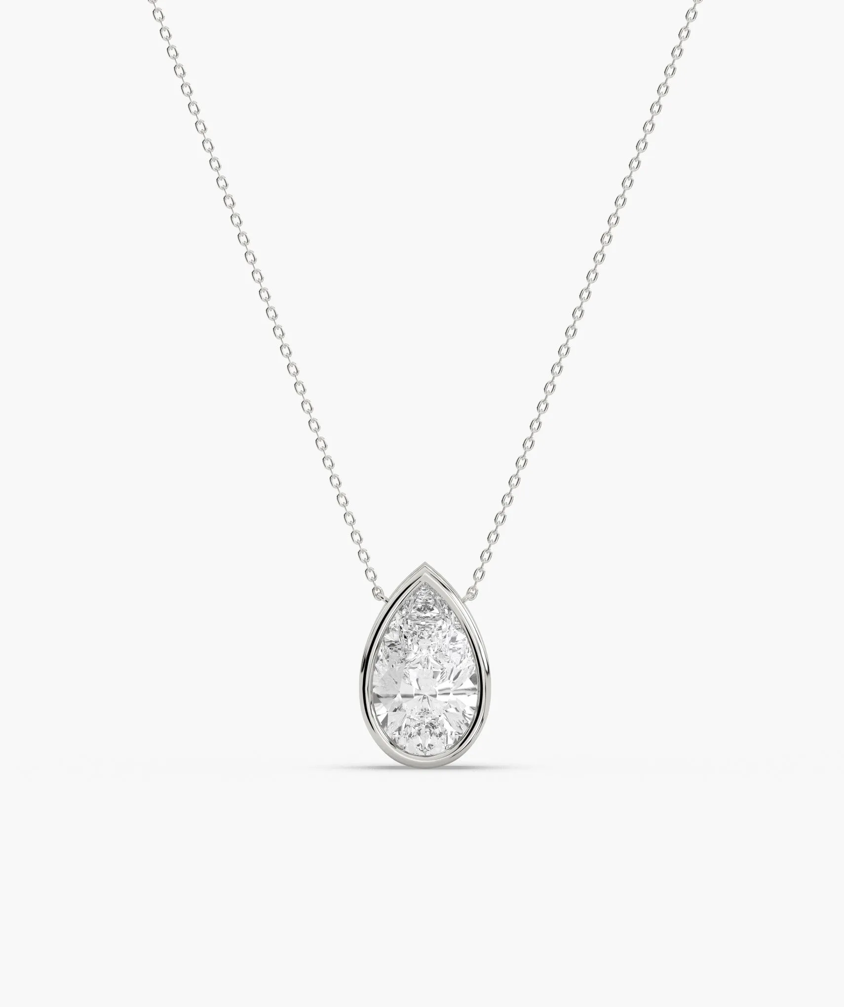 Pear Diamond Pendant Necklace