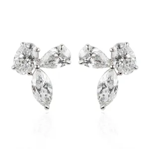 Pear, Marquise, and Oval Diamond Earrings