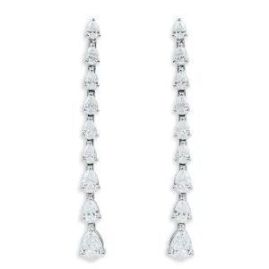 Pear-Shaped Diamond Long Earrings