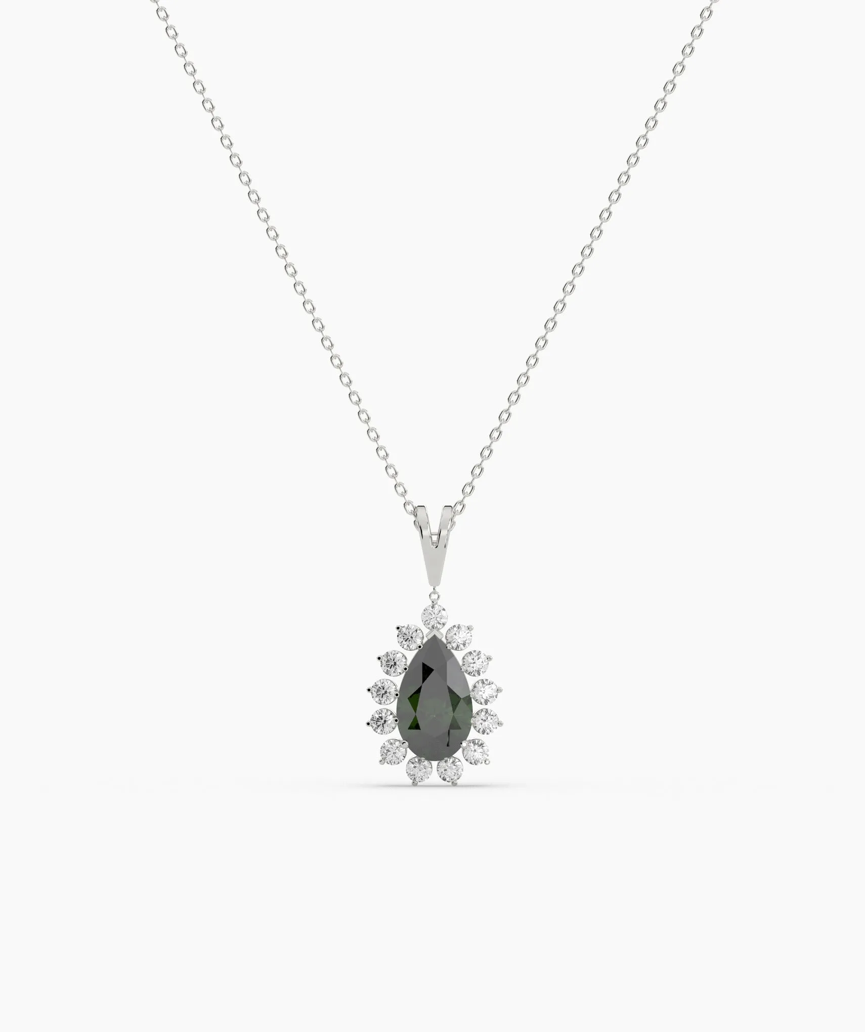 Pear-Shaped Green Gem Necklace