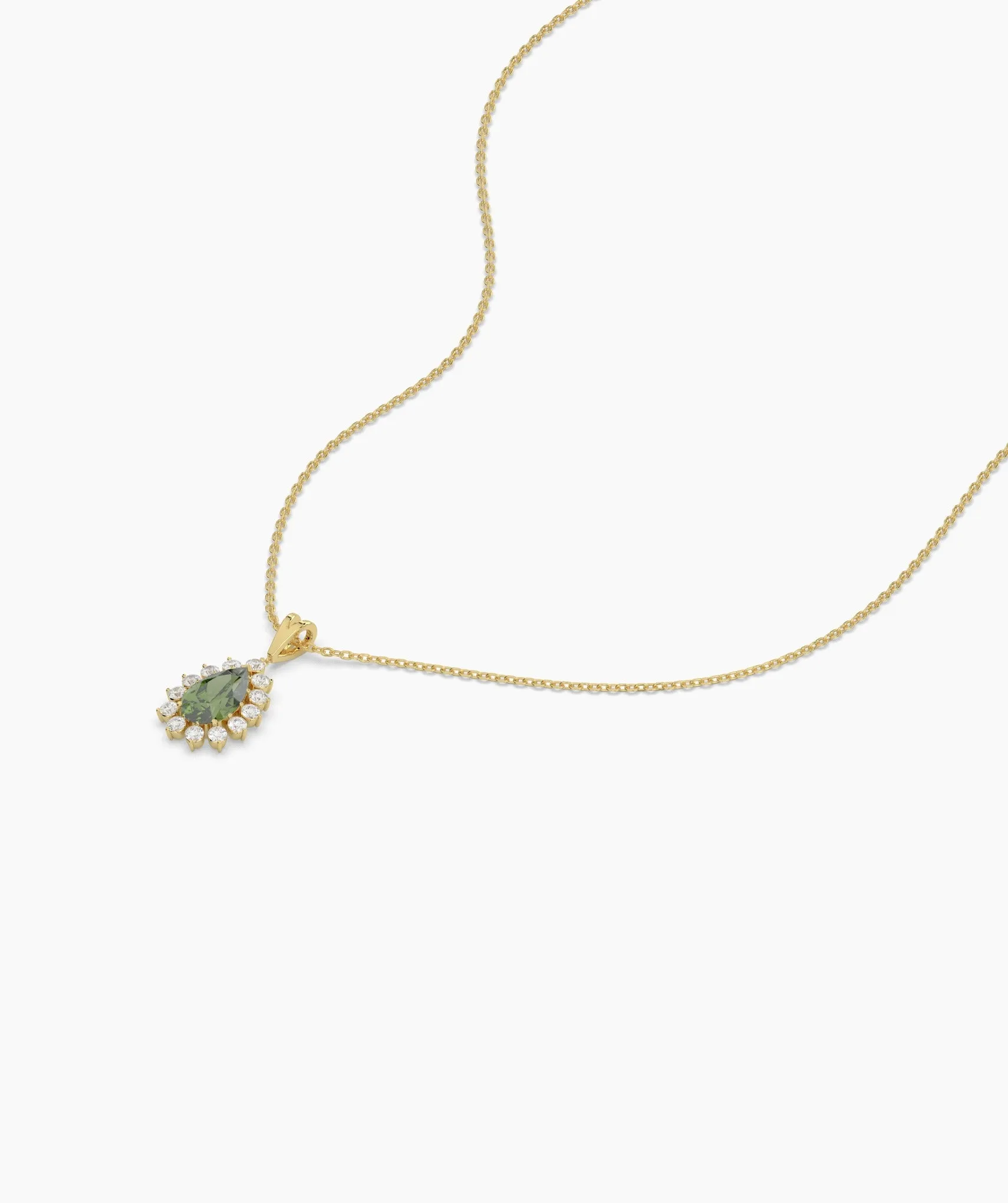 Pear-Shaped Green Gem Necklace