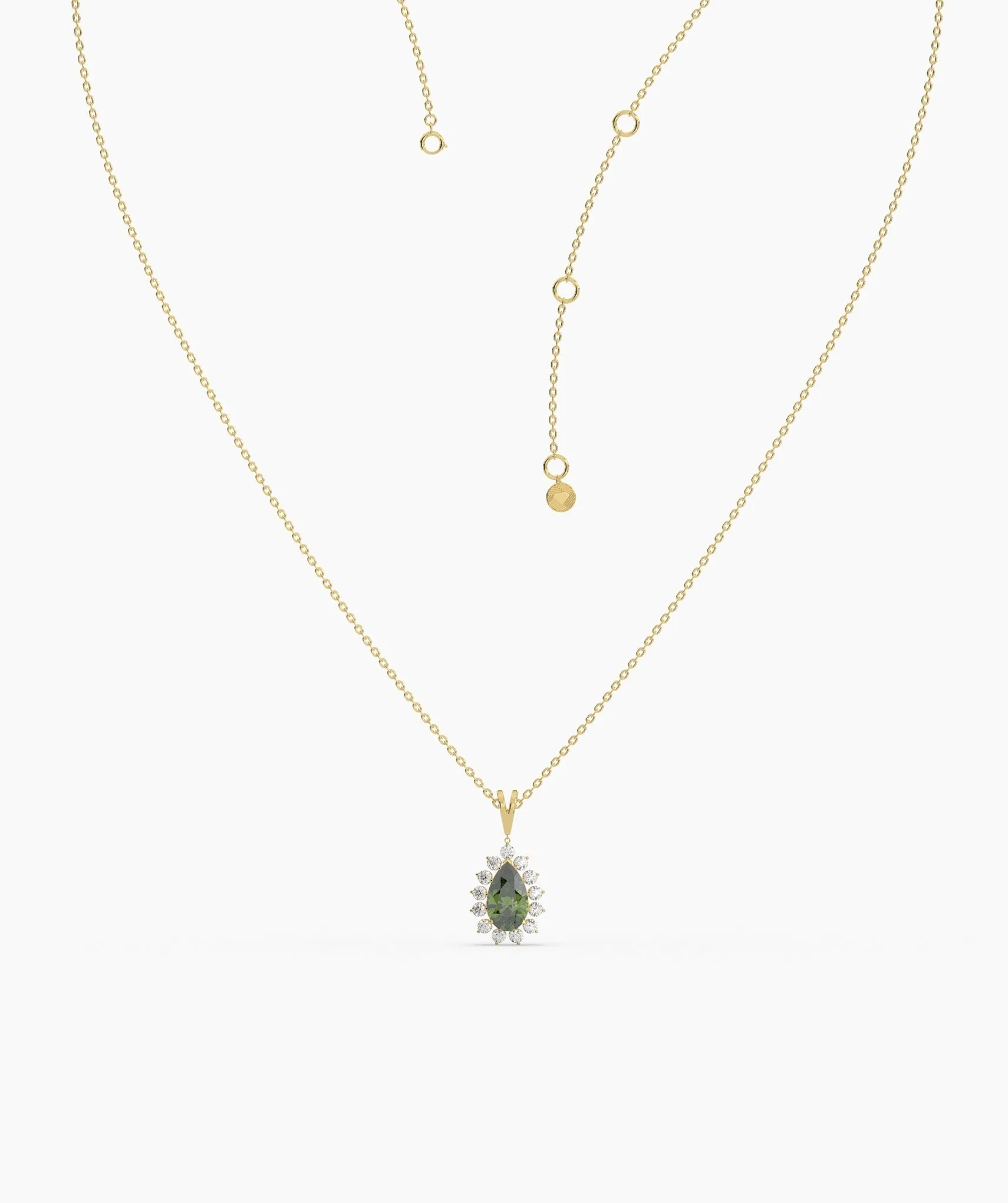 Pear-Shaped Green Gem Necklace