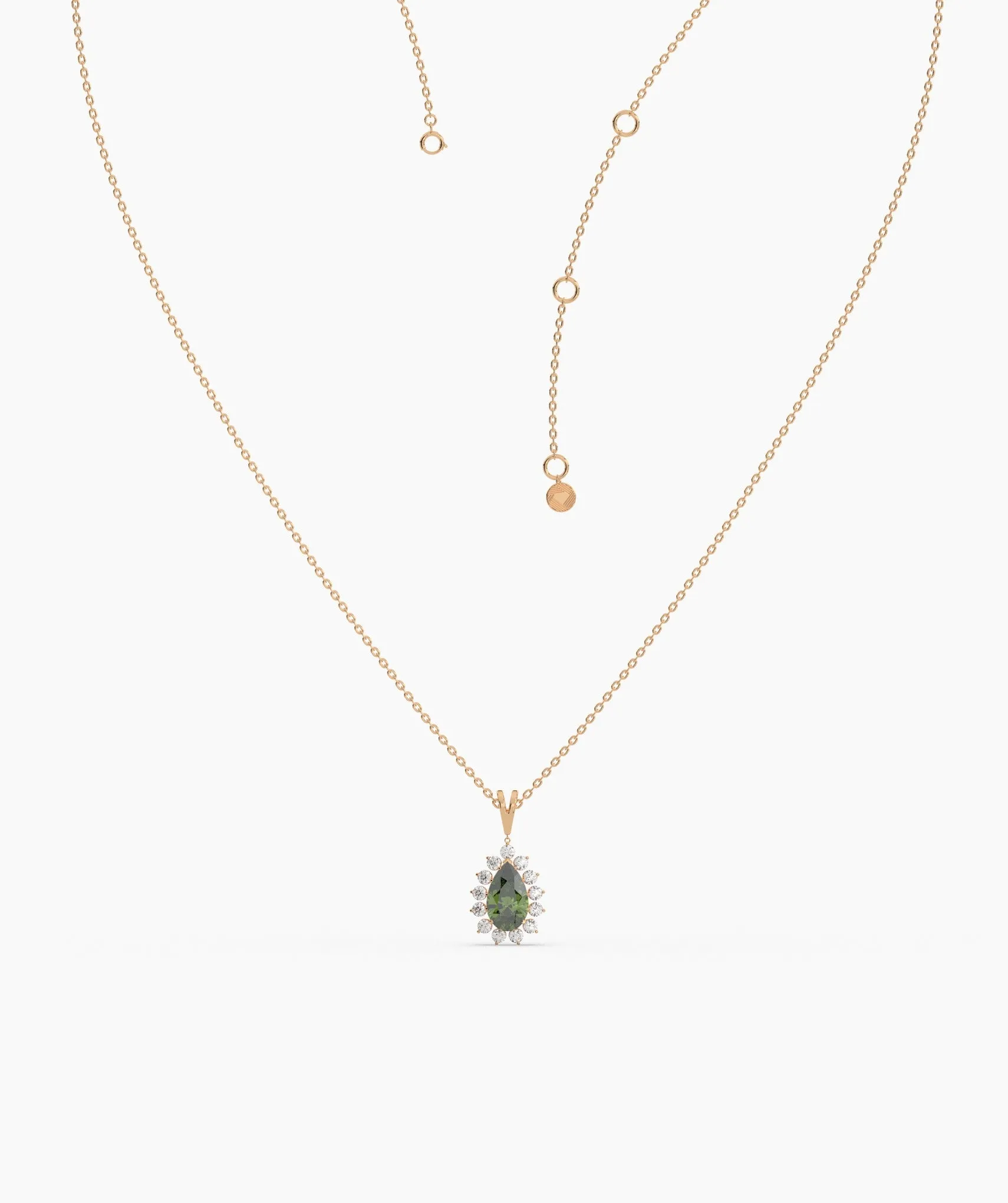Pear-Shaped Green Gem Necklace