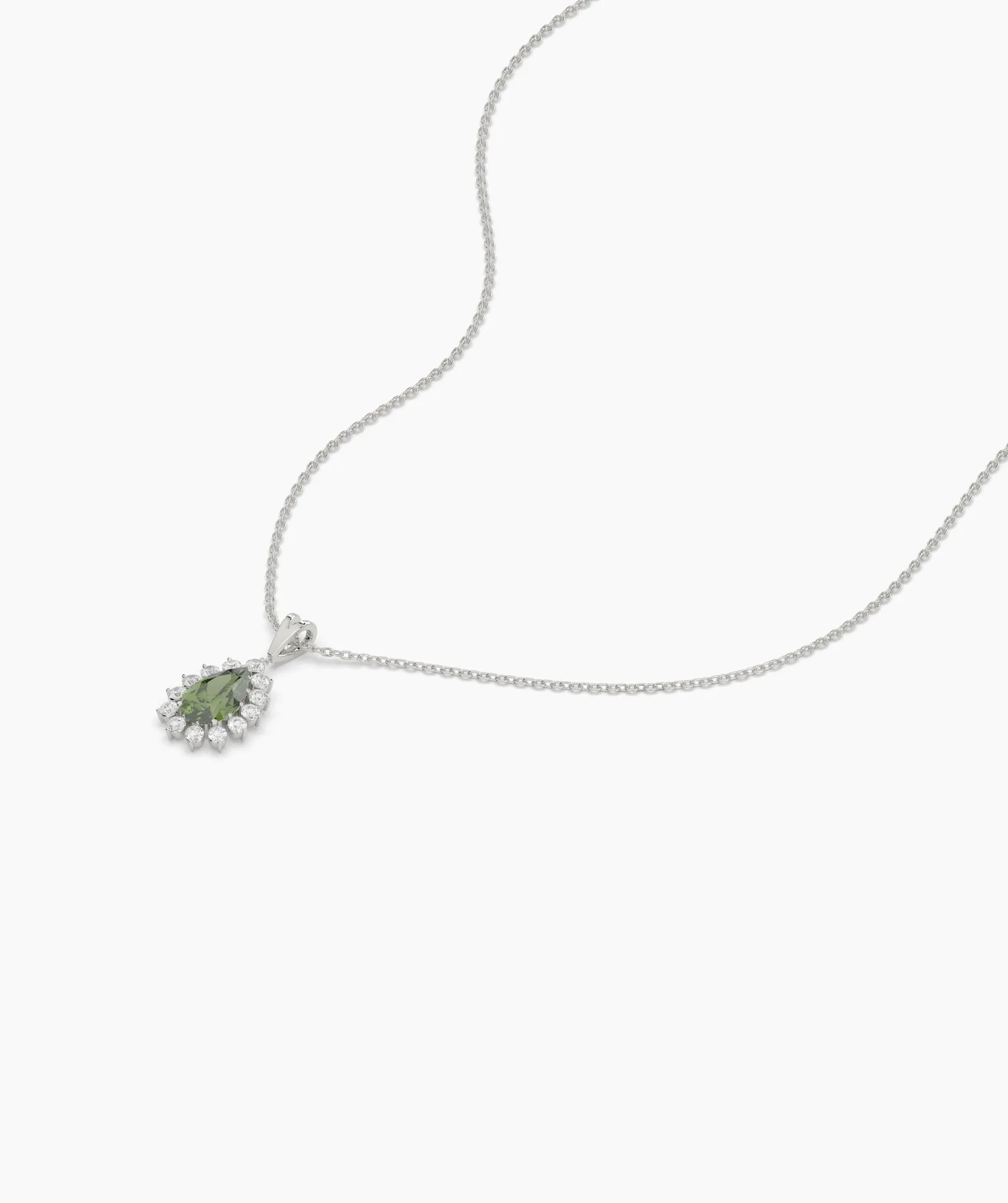 Pear-Shaped Green Gem Necklace
