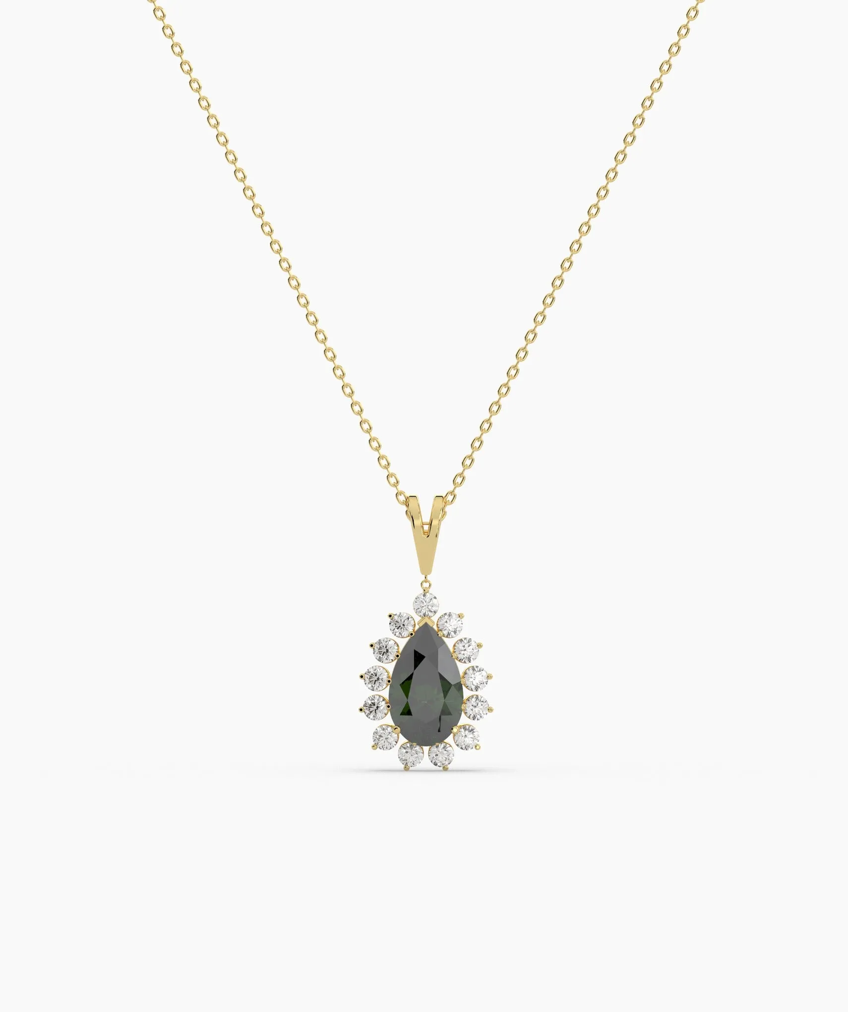 Pear-Shaped Green Gem Necklace