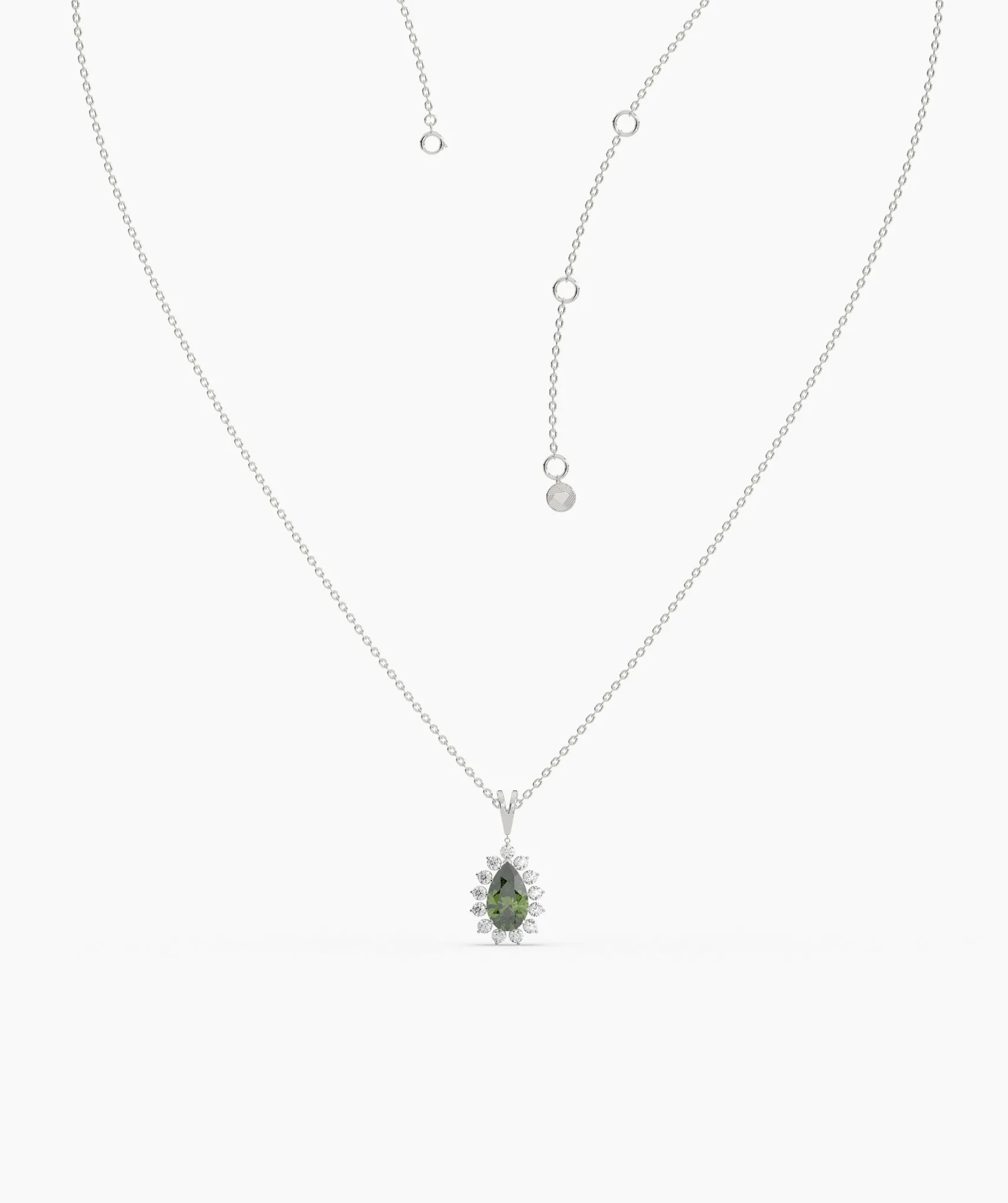 Pear-Shaped Green Gem Necklace