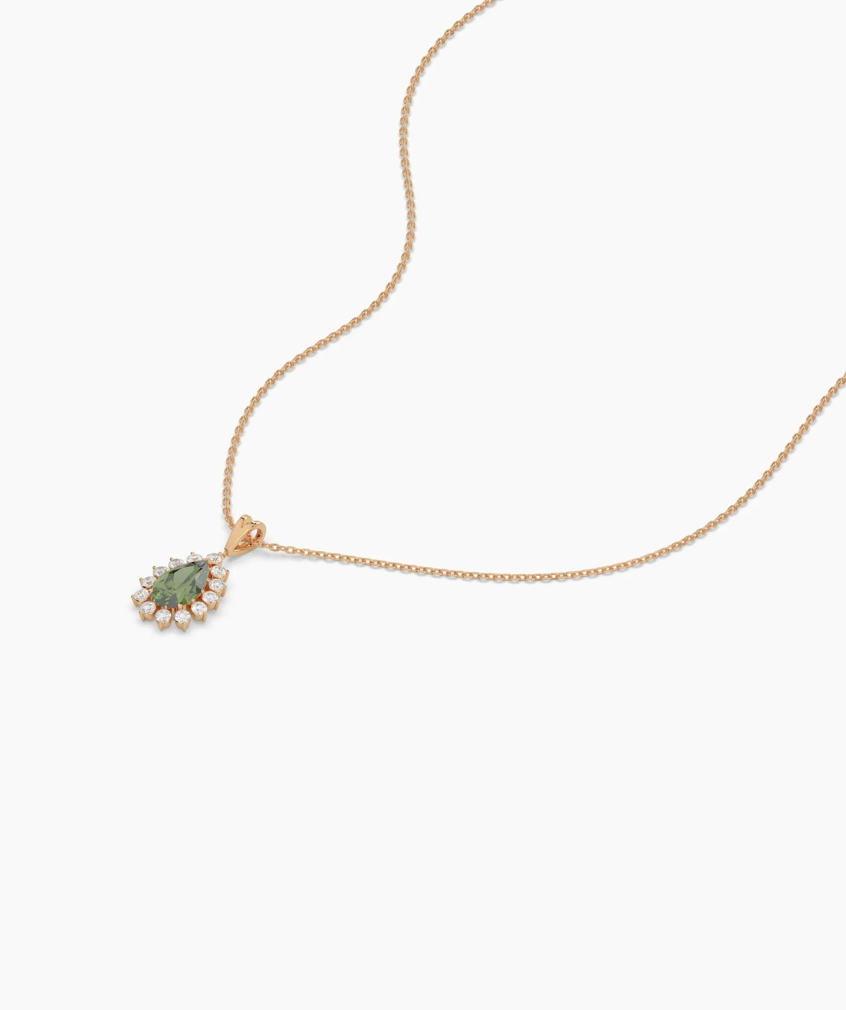 Pear-Shaped Green Gem Necklace