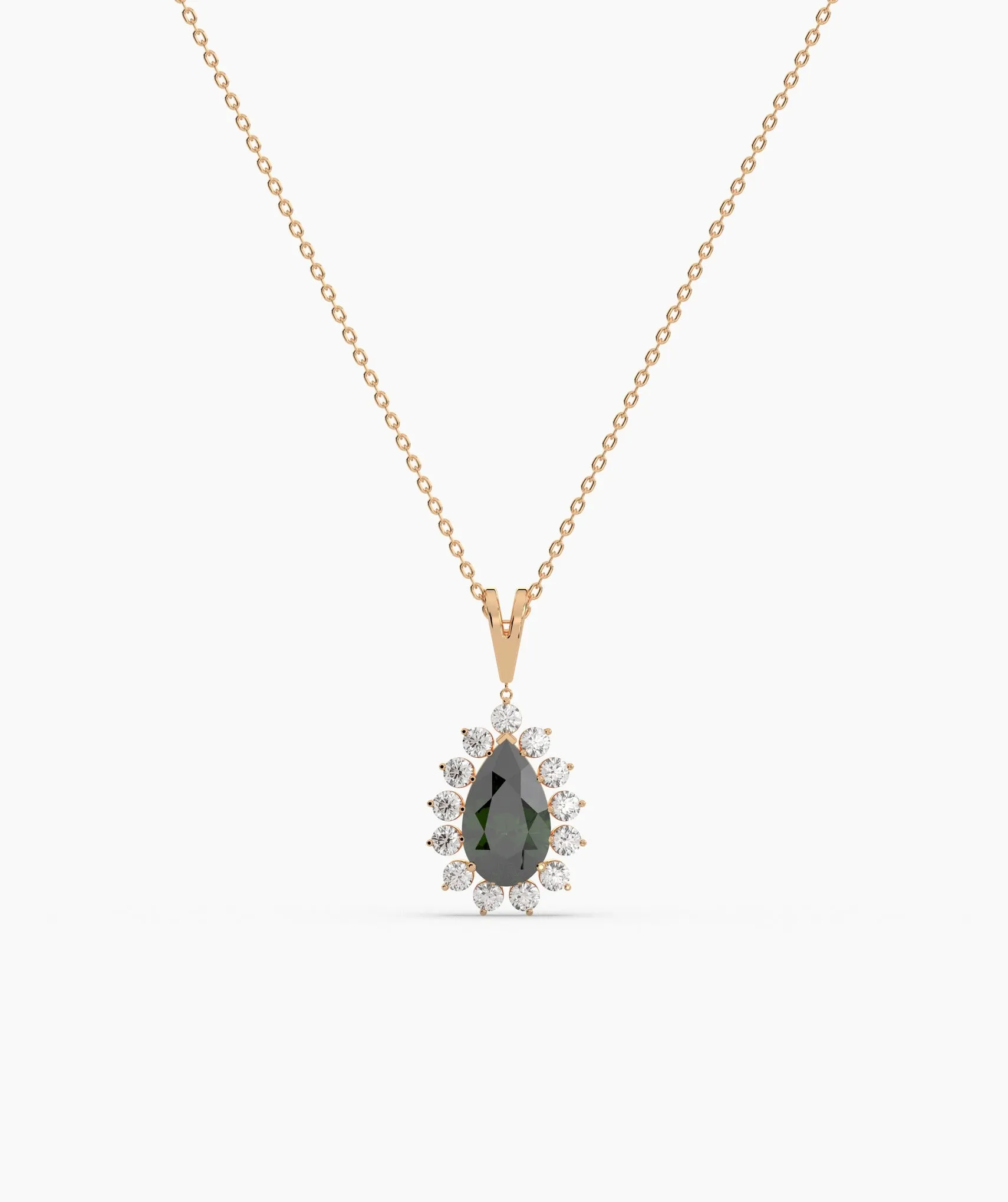 Pear-Shaped Green Gem Necklace