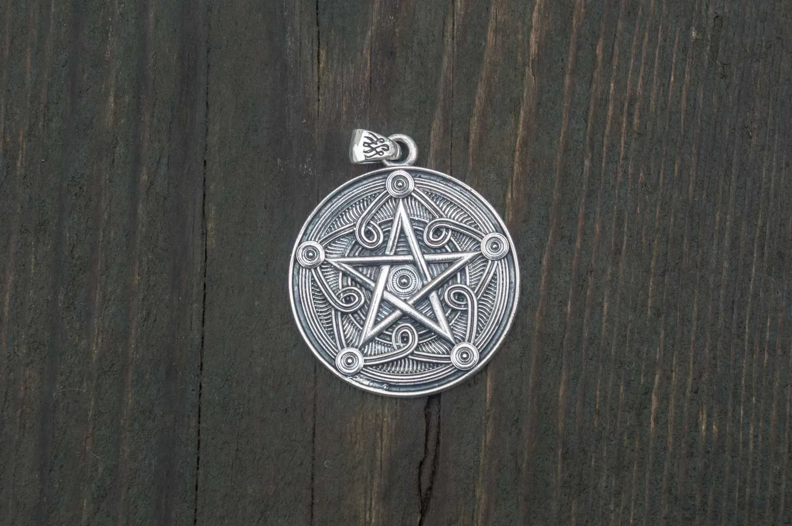 Pentagram Symbol Pendant Sterling Silver Handmade Wicca Jewelry