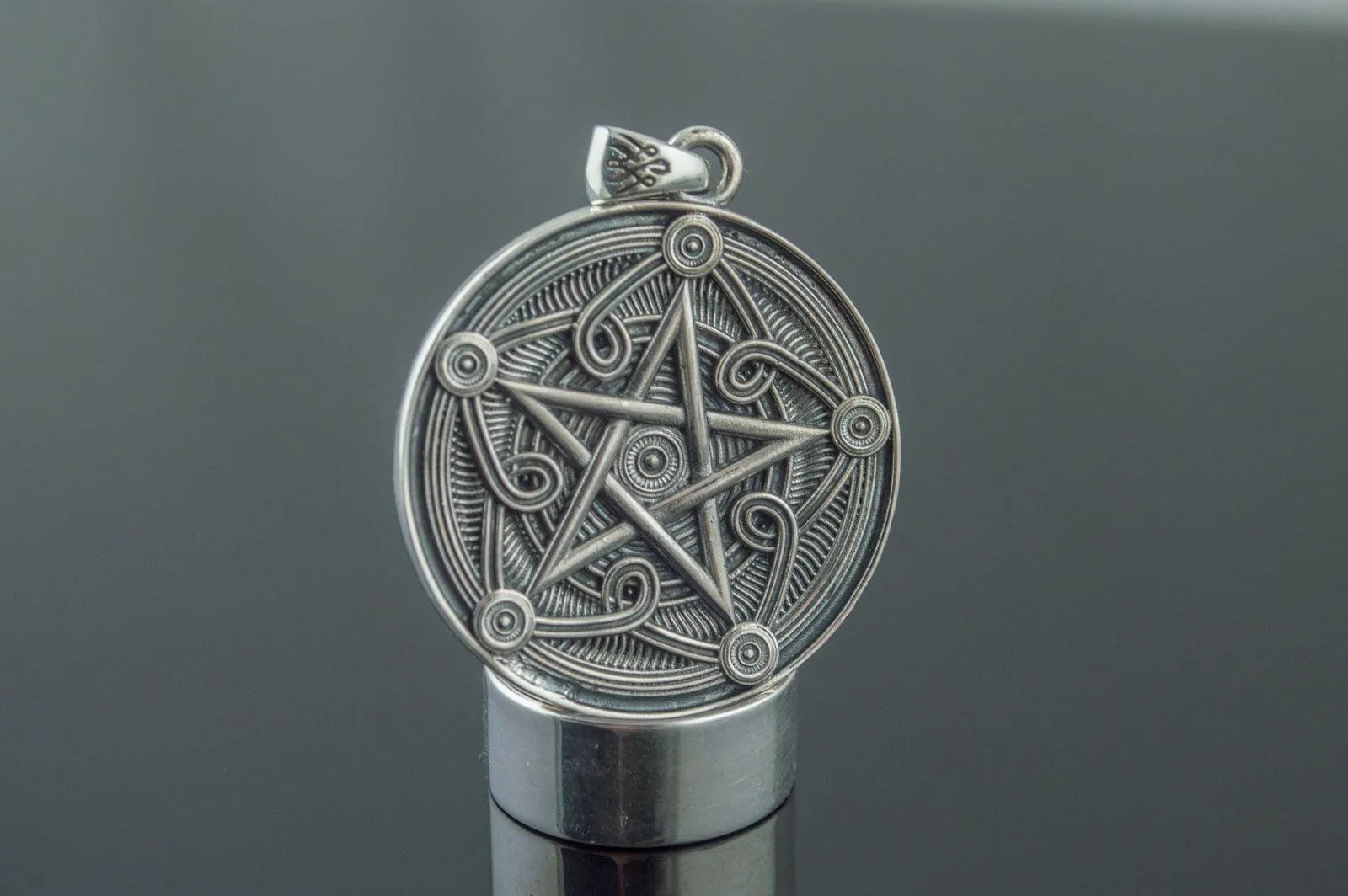 Pentagram Symbol Pendant Sterling Silver Handmade Wicca Jewelry