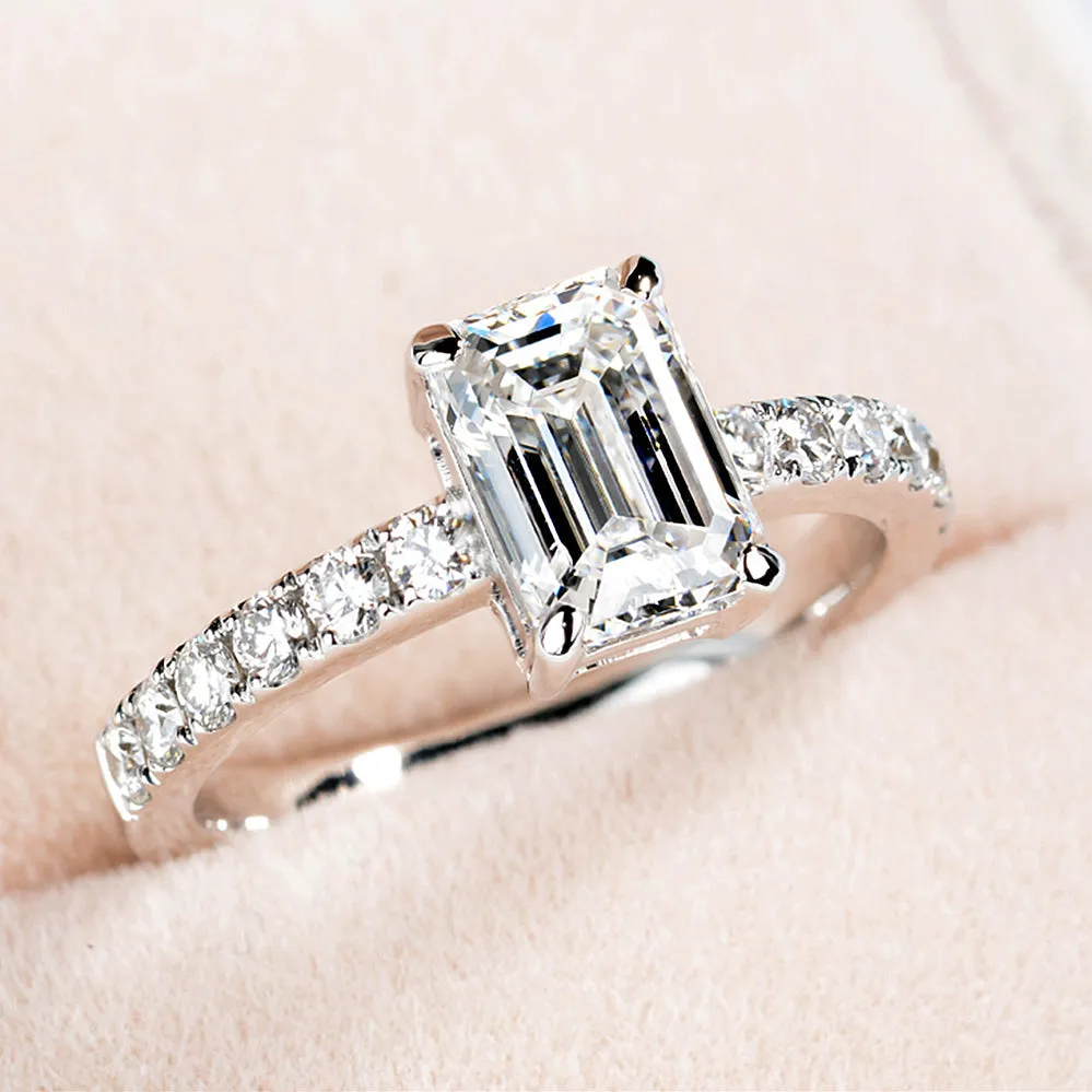 Perfect Fit Emerald Cut Lab-Grown Diamond Engagement Ring