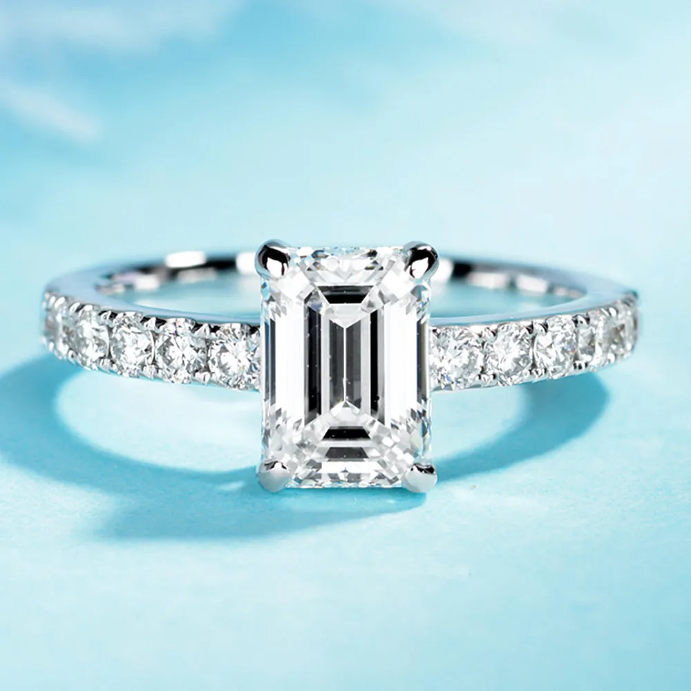 Perfect Fit Emerald Cut Lab-Grown Diamond Engagement Ring