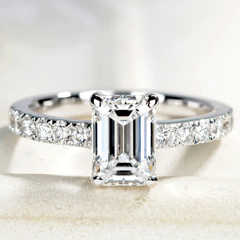 Perfect Fit Emerald Cut Lab-Grown Diamond Engagement Ring