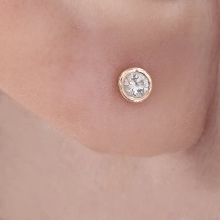 Petite Diamond Bezel Earrings