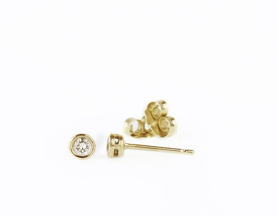 Petite Diamond Bezel Earrings