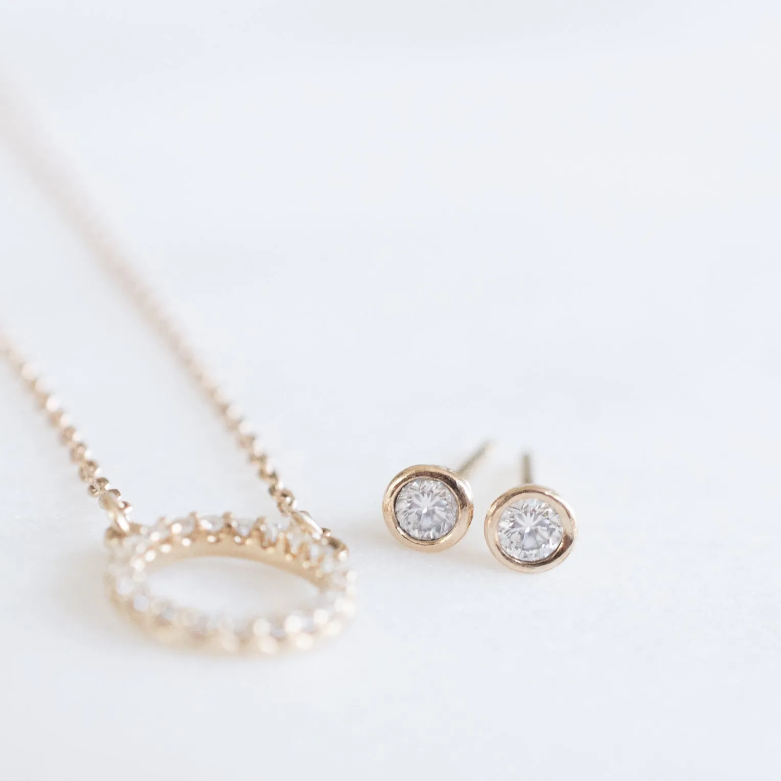 Petite Diamond Bezel Earrings