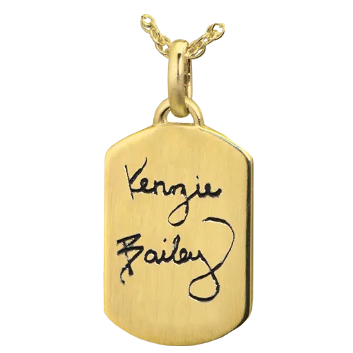 Petite Dog Tag Handwriting Pendant