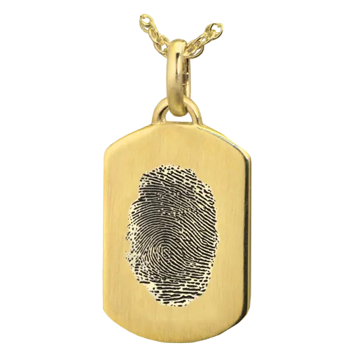 Petite Dog Tag with Fingerprint Pendant