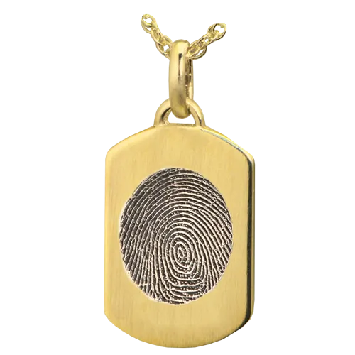 Petite Dog Tag with Fingerprint Pendant