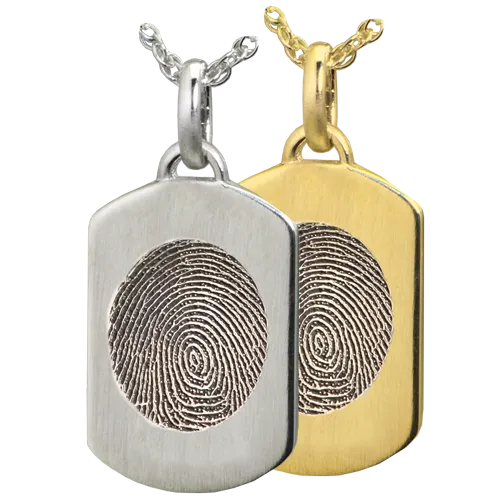 Petite Dog Tag with Fingerprint Pendant