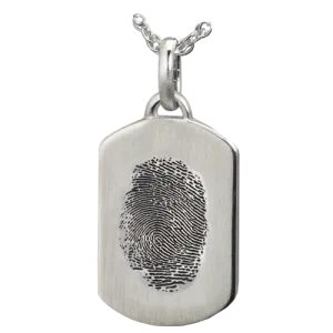 Petite Dog Tag with Fingerprint Pendant
