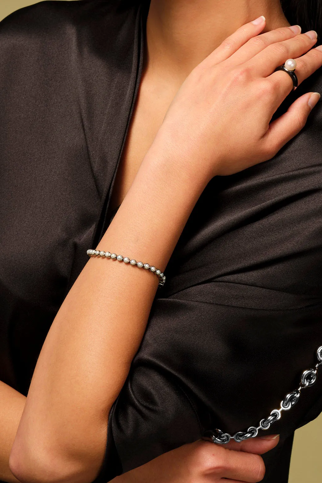 Petite Dot Tennis Bracelet - Pearl