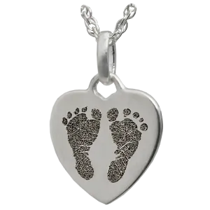 Petite Heart 2 Footprints Pendant