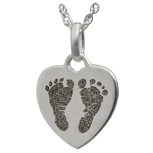 Petite Heart 2 Footprints Pendant