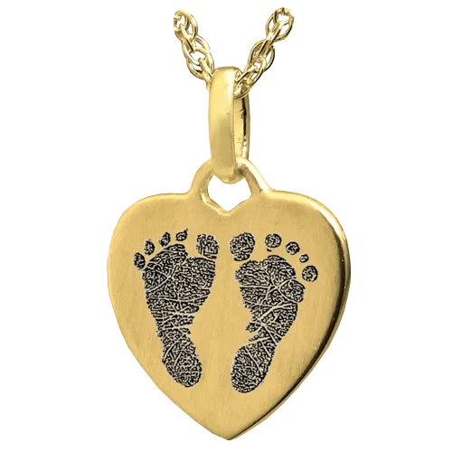 Petite Heart 2 Footprints Pendant