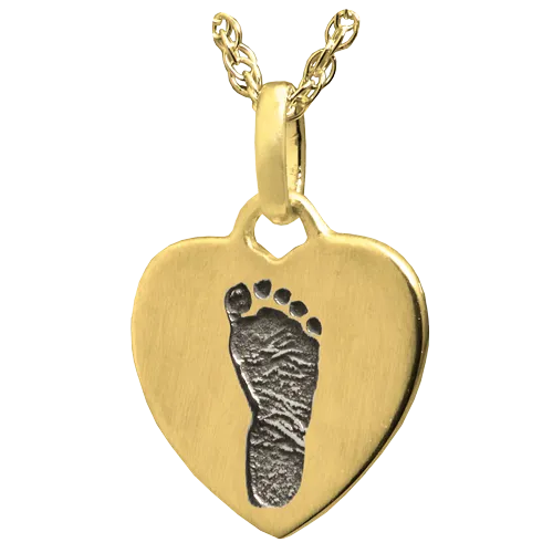Petite Heart Footprint Pendant