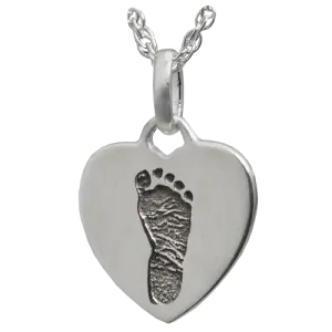 Petite Heart Footprint Pendant