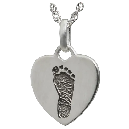 Petite Heart Footprint Pendant