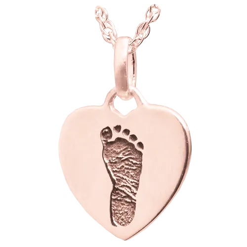 Petite Heart Footprint Pendant