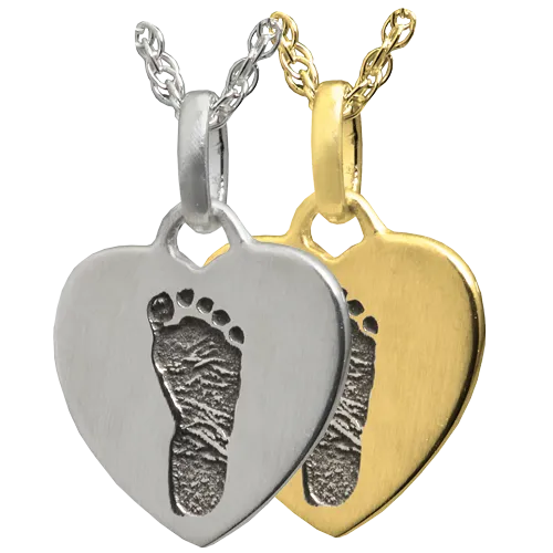 Petite Heart Footprint Pendant