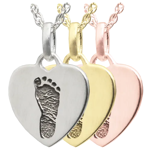 Petite Heart Footprint Pendant