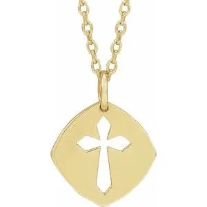 Pierced Cross 16-18" Necklace R42407