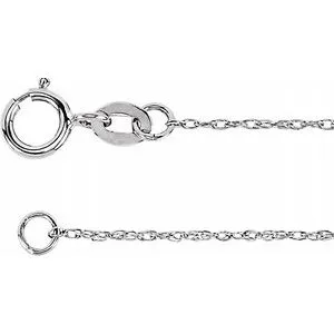 Platinum 1 mm Solid Rope 20" Chain