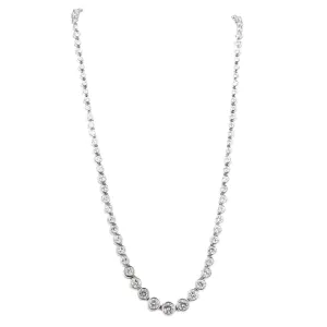 Platinum 10.14 Carat Round Diamond Graduated Bezel Necklace
