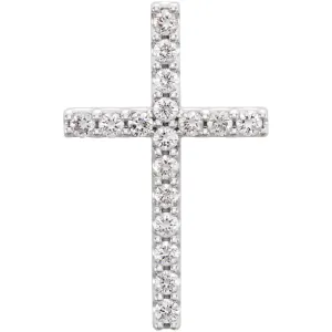 Platinum 1/3 CTW Petite Diamond Cross Pendant