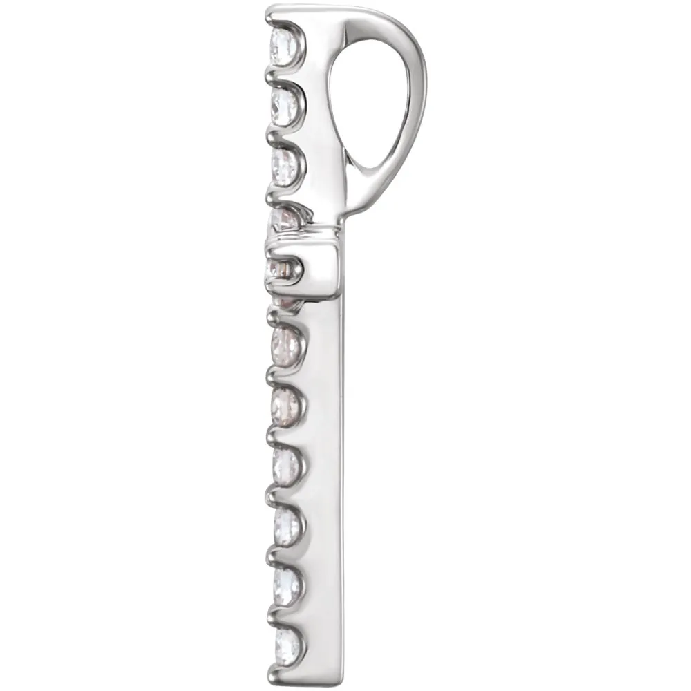 Platinum 1/3 CTW Petite Diamond Cross Pendant