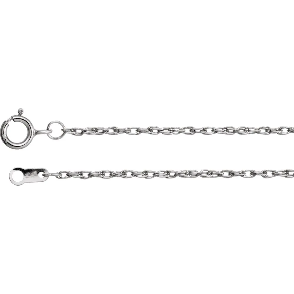 Platinum 1.3mm Rope 18" Chain