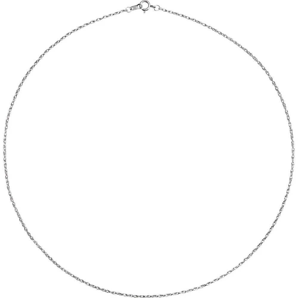 Platinum 1.3mm Rope 18" Chain
