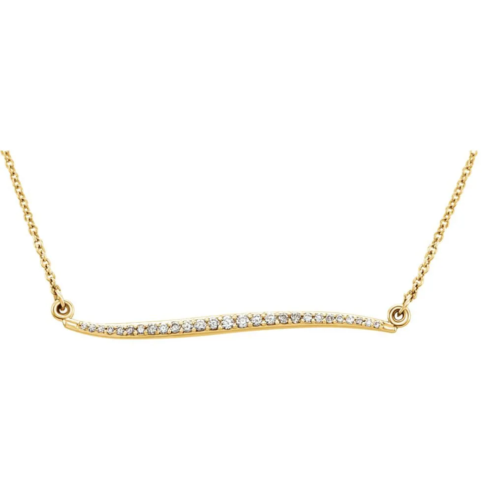 Platinum 1/6 CTW Diamond Curvilinear Bar 17.5" Necklace