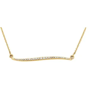 Platinum 1/6 CTW Diamond Curvilinear Bar 17.5" Necklace