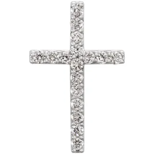 Platinum 1/6 CTW Petite Diamond Cross Pendant